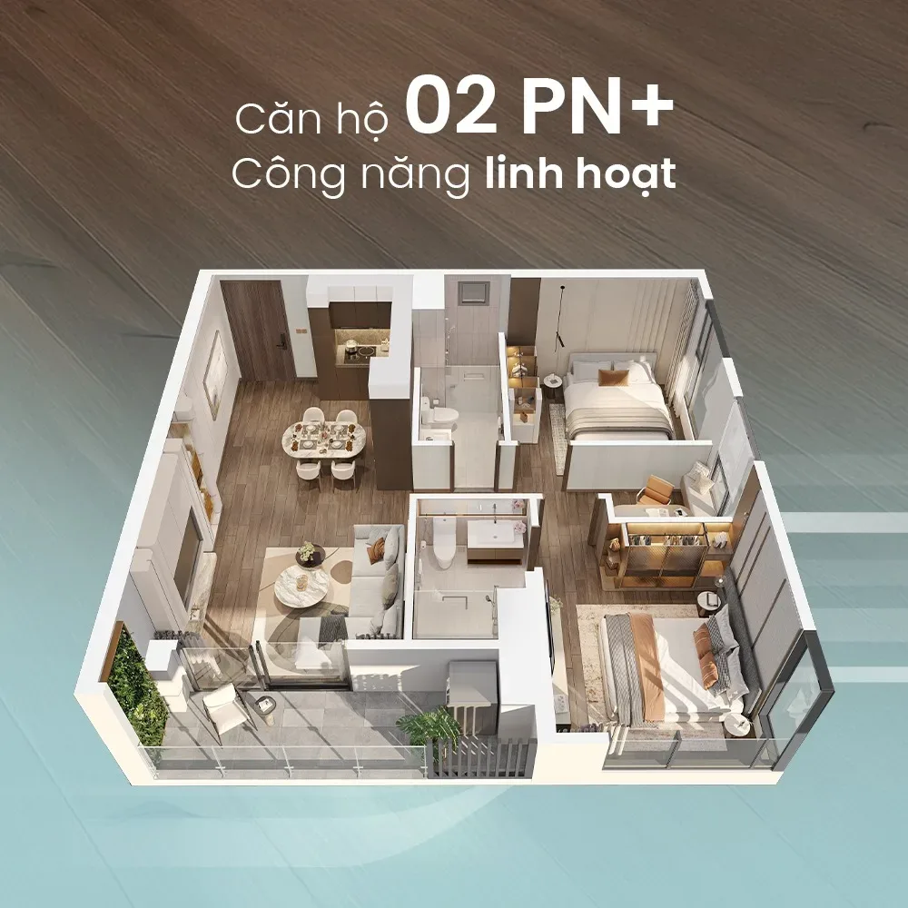Căn hộ 2 Phòng Ngủ & 2PN+ Masteri Grand Coast