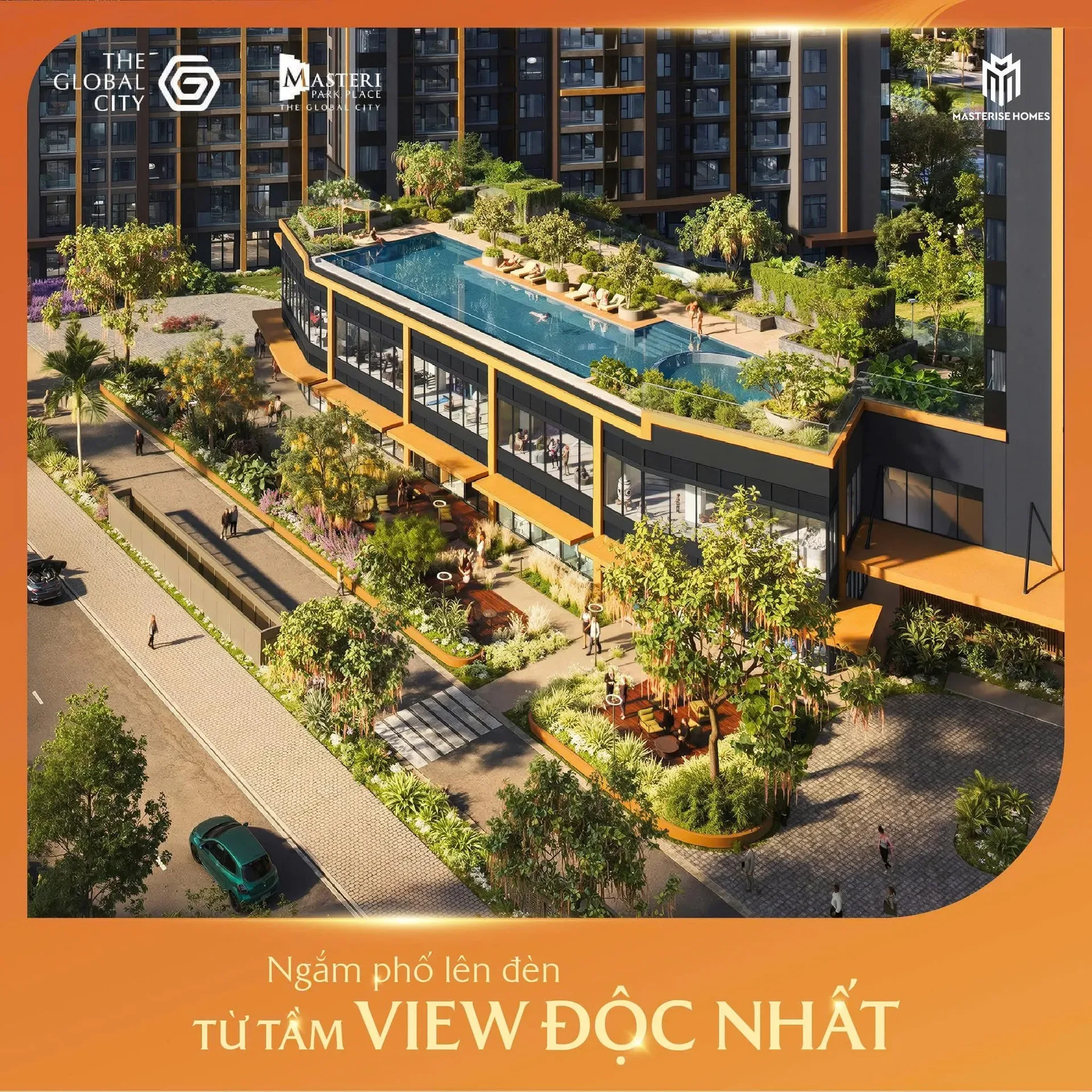 Không gian sống thực tế xanh mát tại Masteri Park Place The Global City