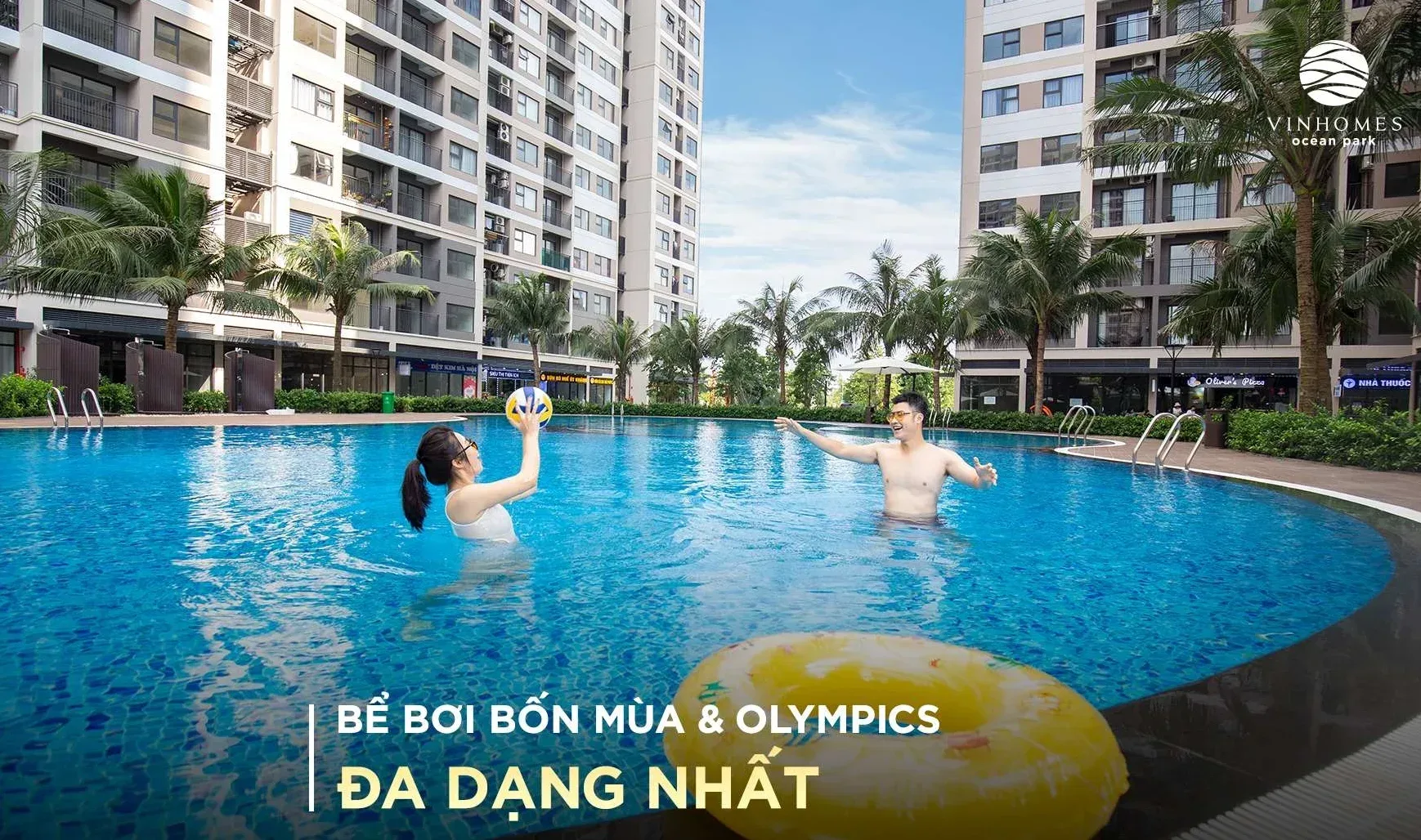 Bể bơi bốn mùa trên nóc nhà xe nổi phân khu Sapphire 2
